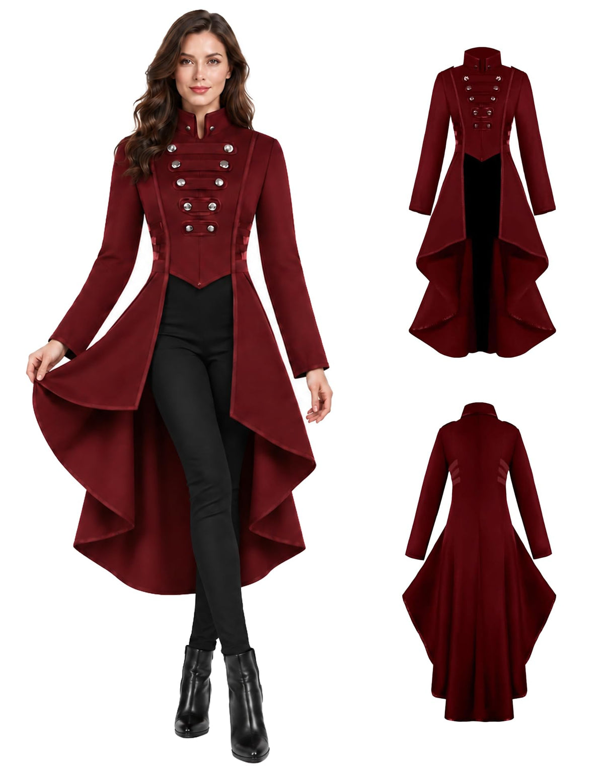 SIAEAMRG Renaissance/Pirate/Vampire/Halloween Costumes Women Jacket Coat