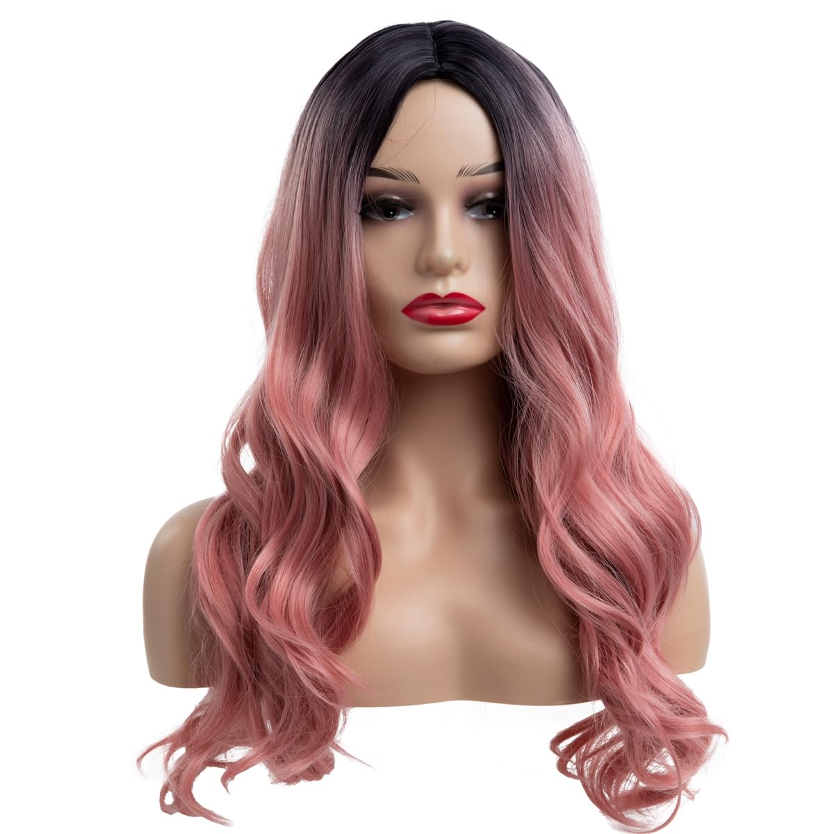 Long Curly Wavy Silver Grey to Purple Wig Side Part Natural Looking Synthetic Cosplay Wig for Women