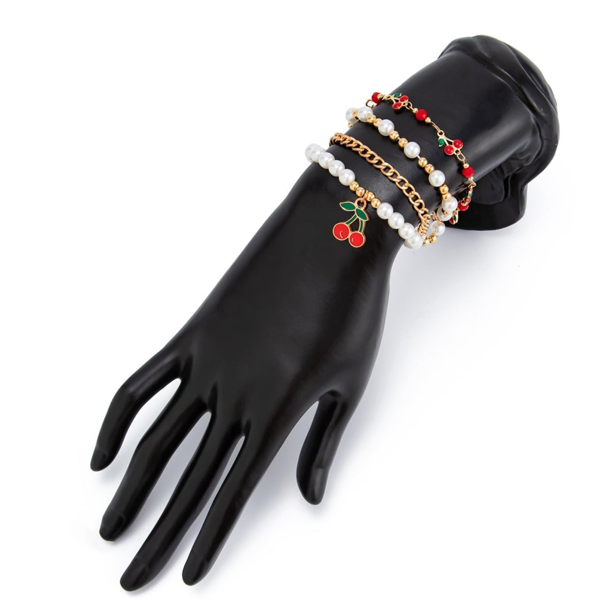 Long tiantian Cherry Bracelet for Women Cherry Dress Outfits Accessories Charm Bracelets Stack Cherry Gifts Cute Stuff Red Spring Accessories