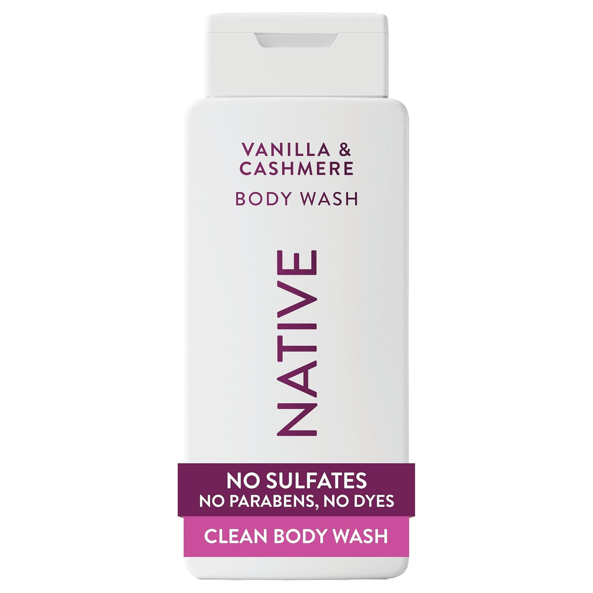 Native Clean Body Wash, Gentle & pH-balanced for Sensitive Skin, 24-Hr Freshness for Women & Men, Vegan & Cruelty-Free, Free of Sulfates & Parabens, Cherry & Vanilla Macaron, 18 fl oz