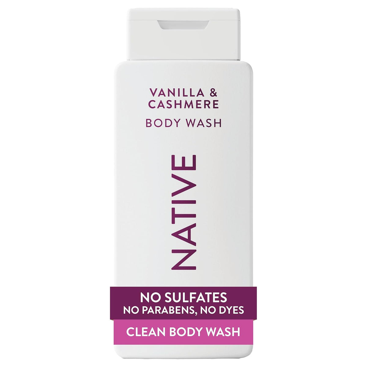 Native Clean Body Wash, Gentle & pH-balanced for Sensitive Skin, 24-Hr Freshness for Women & Men, Vegan & Cruelty-Free, Free of Sulfates & Parabens, Cherry & Vanilla Macaron, 18 fl oz