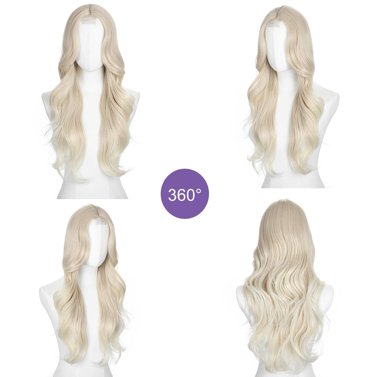 Brown Wigs for Women 26 Inch Middle Part Wavy Synthetic Wig
