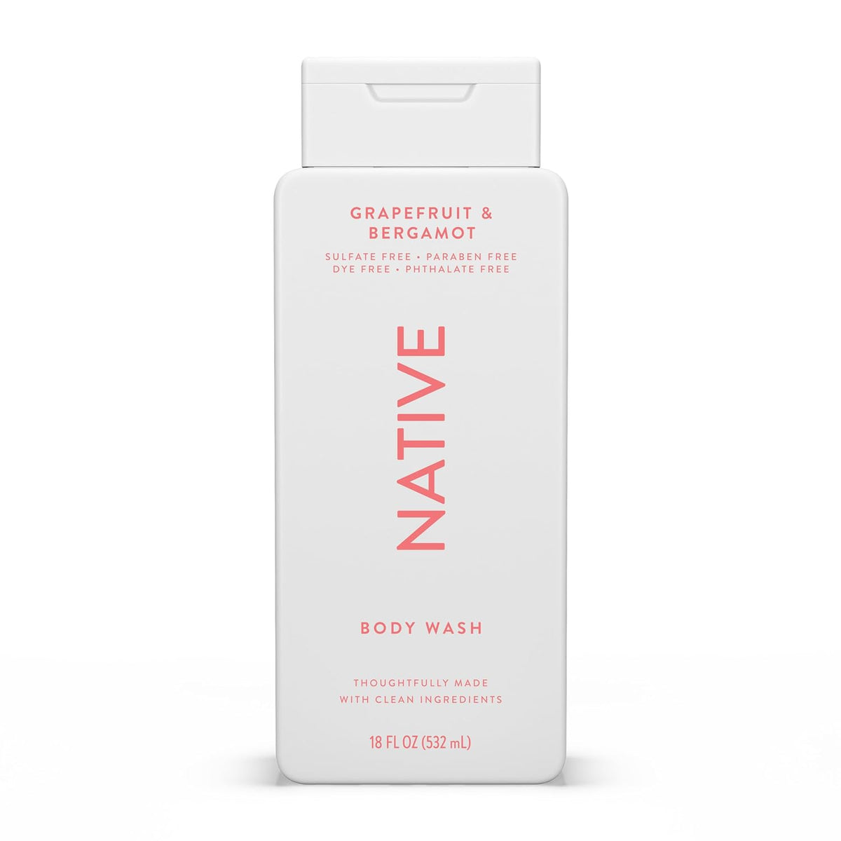 Native Clean Body Wash, Gentle & pH-balanced for Sensitive Skin, 24-Hr Freshness for Women & Men, Vegan & Cruelty-Free, Free of Sulfates & Parabens, Cherry & Vanilla Macaron, 18 fl oz