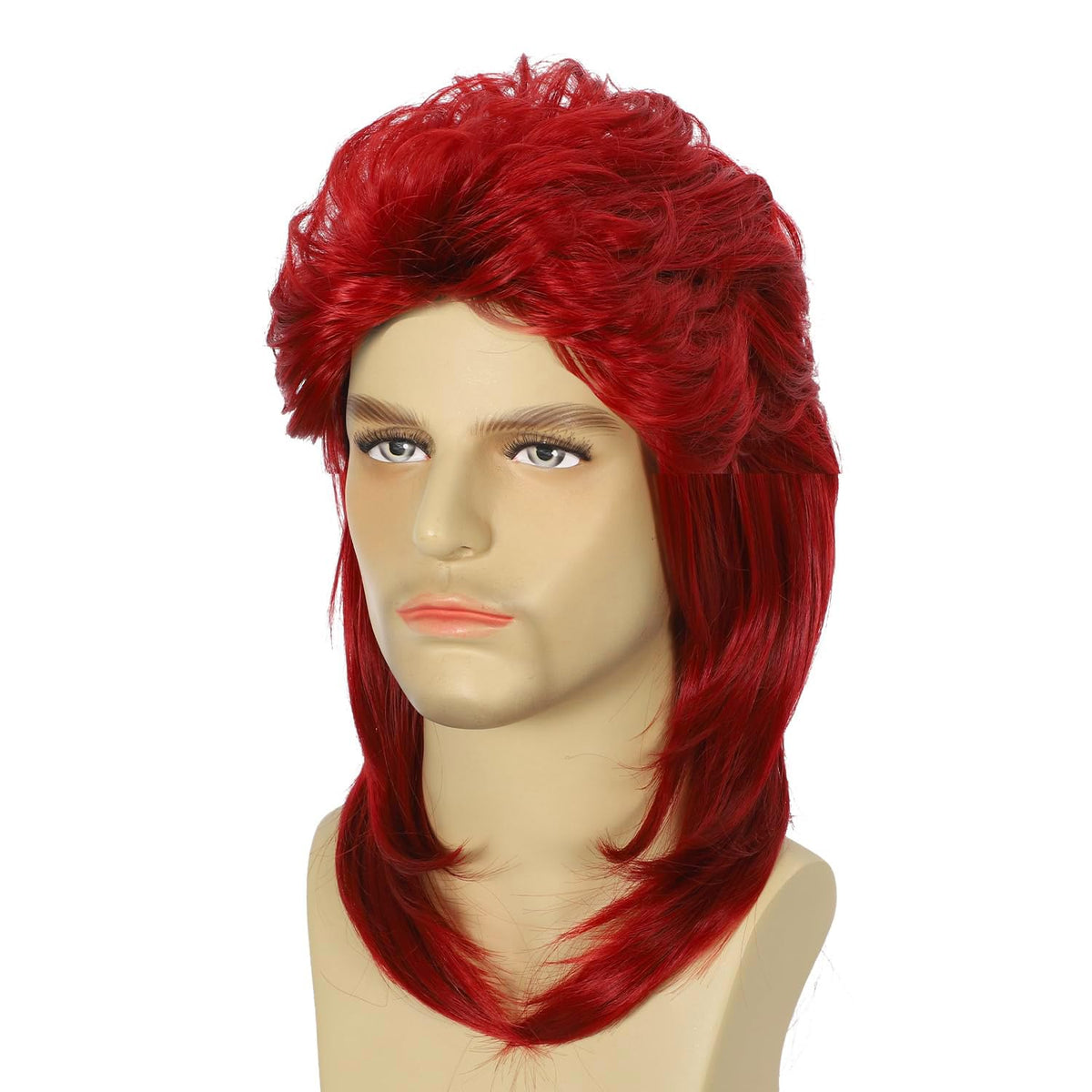 Mullet Wig Blonde 80s Men Wig,Punk Rocker Hair Party Daily Halloween Costumes Long Wigs