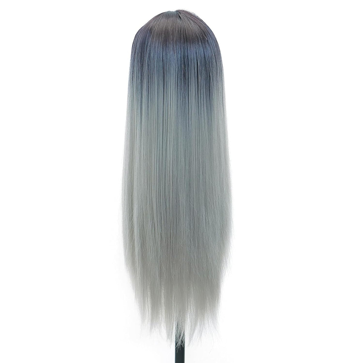 BEkjdiof Wig with Bangs Long Straight Gray Wigs for Women Halloween Wig