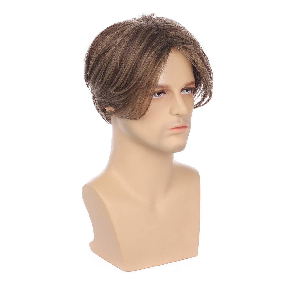 Kaneles Mullet Wigs for Men 80s Costumes Fancy Party Accessory Cosplay Halloween Wig (Light Brown)