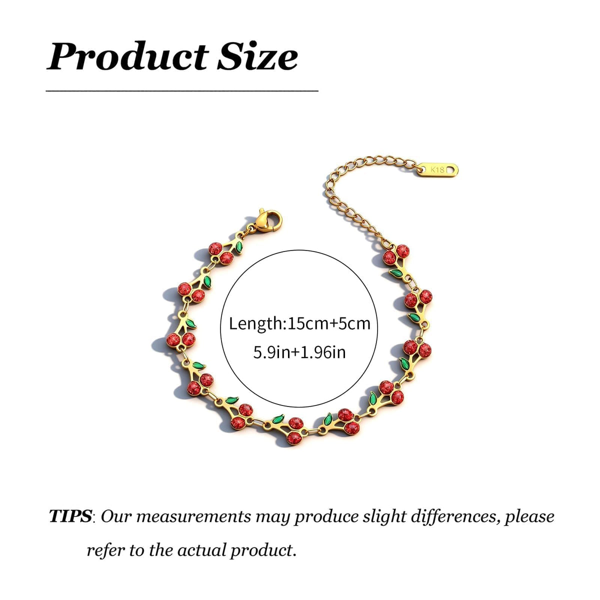 Long tiantian Cherry Bracelet for Women Cherry Dress Outfits Accessories Charm Bracelets Stack Cherry Gifts Cute Stuff Red Spring Accessories