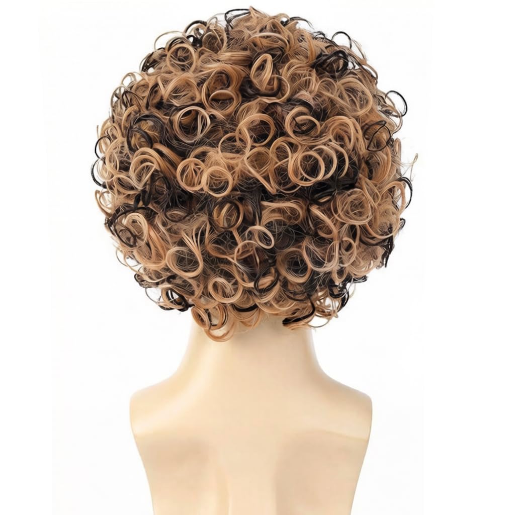 PORSMEER Mens Long Curly Rock N Roll Wig for Men Heavy Metal Rock Disco Hair for Rockstar, Halloween, Party, Retro Music Festival (Black)
