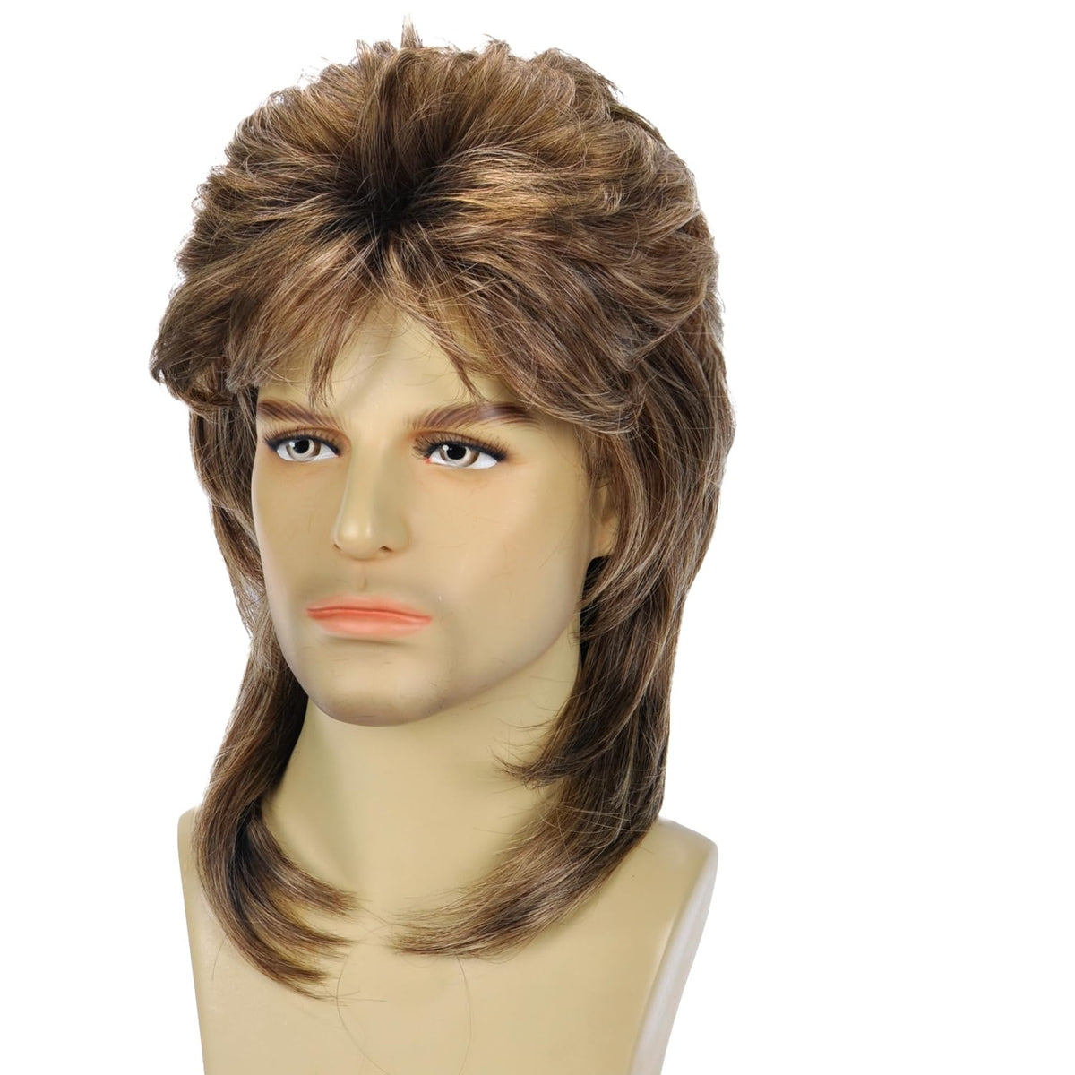 Mullet Wig Blonde 80s Men Wig,Punk Rocker Hair Party Daily Halloween Costumes Long Wigs