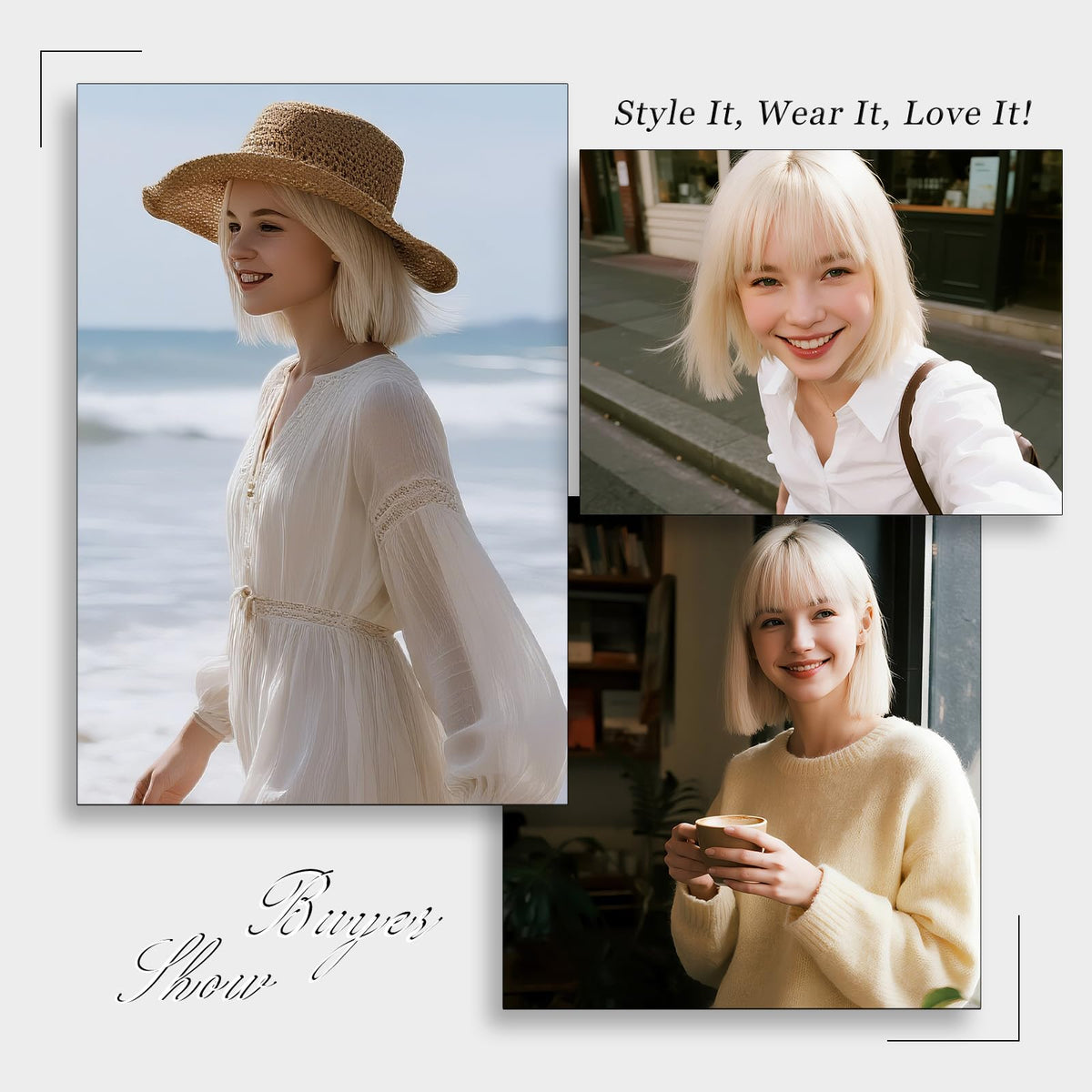 Black Bob Wig with Bangs Short Black Straight Wig for Women