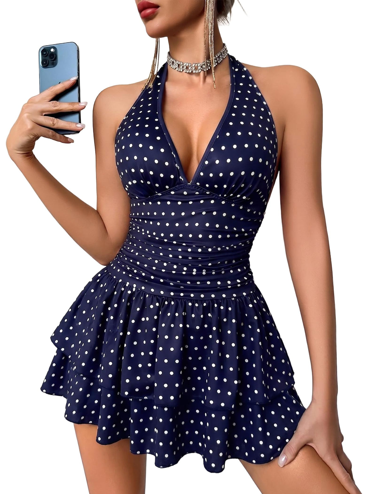 Avidlove Women's Summer Dress V Neck Halter Mini Dress Short Party Dress
