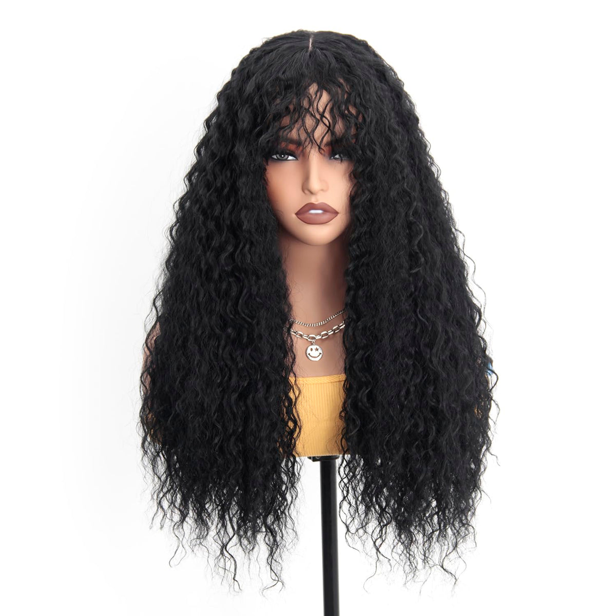 BEkjdiof Wig with Bangs Long Straight Gray Wigs for Women Halloween Wig