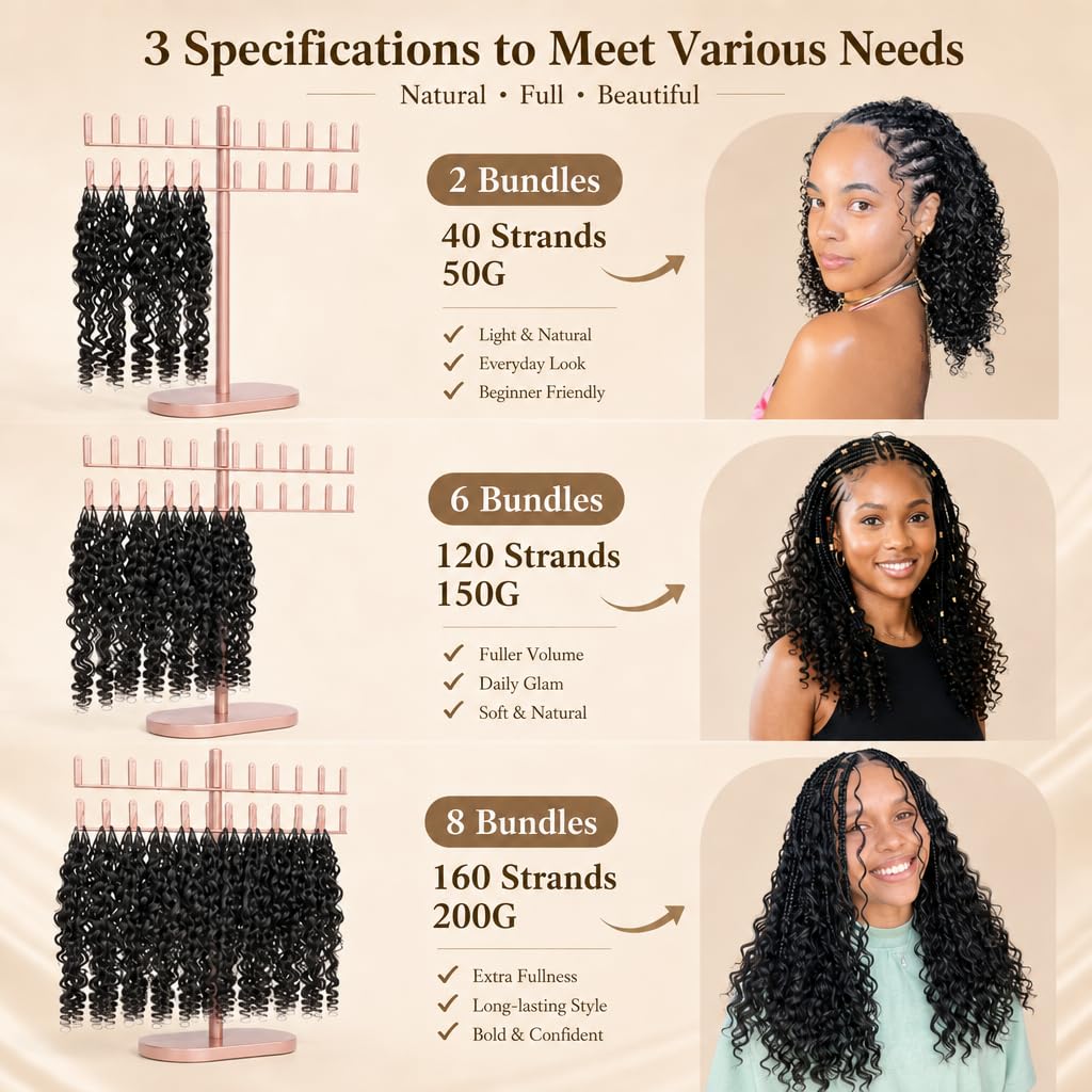 Crochet Human Hair for Black Women, Miracle Deep Wave Mini Knots Feather Crochet Human Hair Extensions 18 Inch 150g 120 Strands, Pre-Separated Invisible Knotless Remy Bundles Natural Black