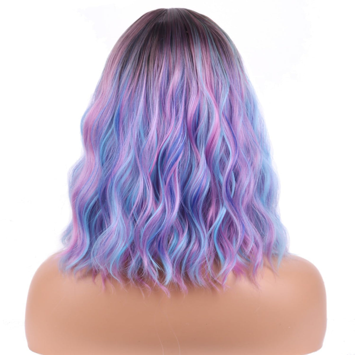 BERON 14 Inches Pink Wig for Women Girls Short Curly Synthetic Wig with Bangs Lovely Pink