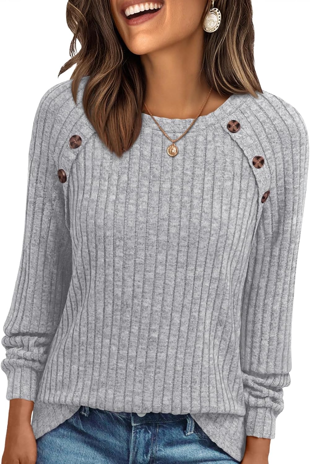 AUTOMET Womens Long Sleeve Shirts Fall Sweaters Business Casual Tops Blouse
