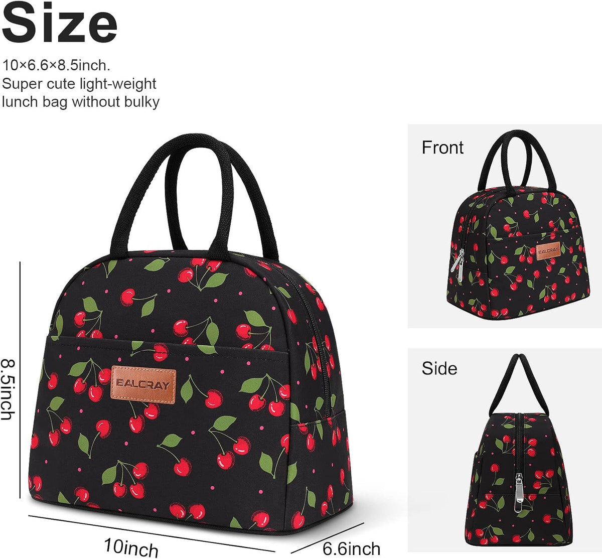 BALORAY Lunch Bag for Women Men Adult Lunch Box (Cherry), M