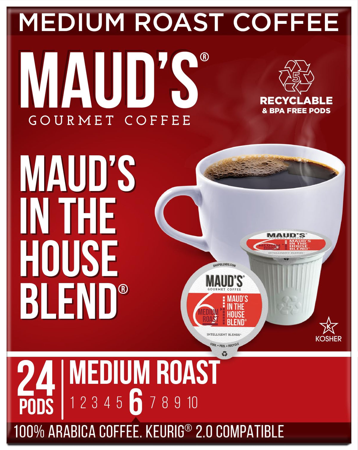 Maud's Cherry Flavored Medium Roast Coffee Pods, 18ct