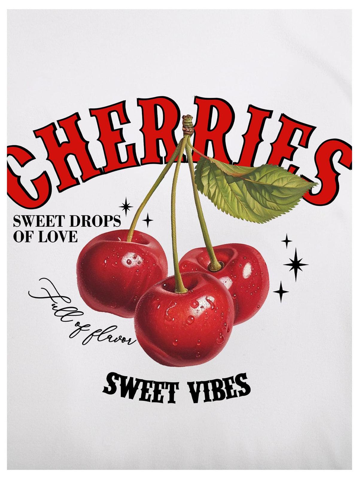 BEAUDRM Women's Y2k Cherry Letter Print T Shirts Summer Cute Graphic Tee