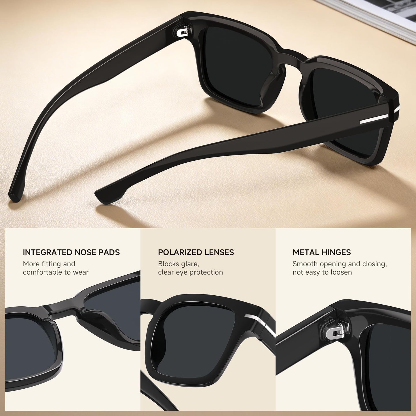 Trendy Sunglasses Womens Classic Retro Sunglasses for Women Men Fashion Driving Square Frame UV Protection