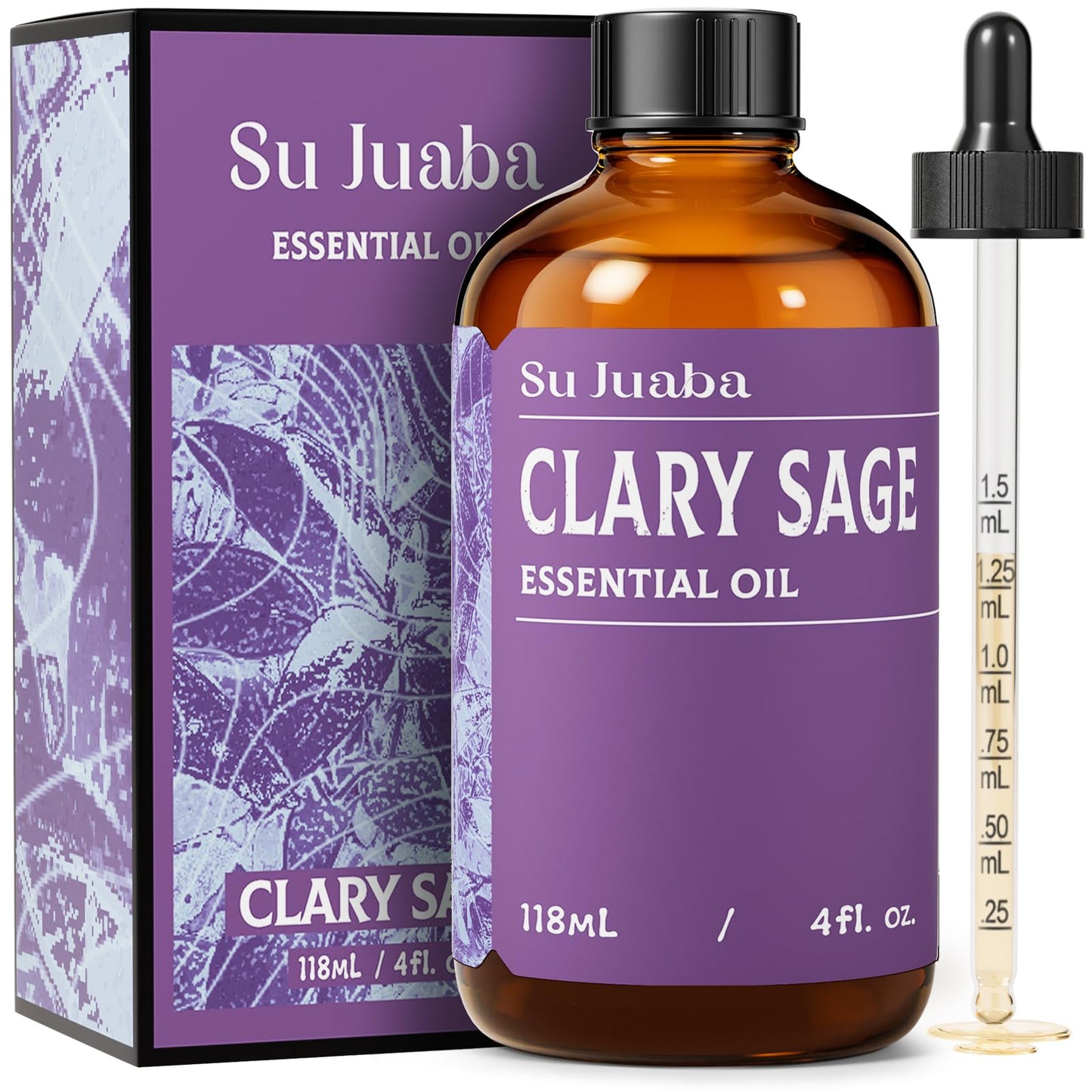 SU JUABA Lavender Essential Oil for Aromatherapy, Sleep & Relaxation | Calming Scent for Diffusion & Skin Care, Ideal for DIY Candles Soap & Fabric Softening - 118mL / 4 fl oz