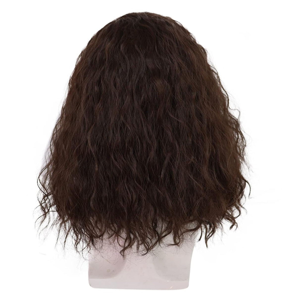 Mens Brown Wig Shoulder Length Brown Curly Male Wig