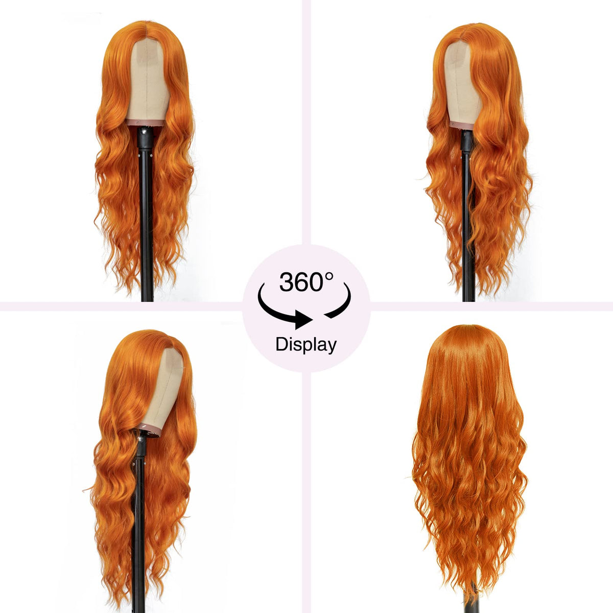 NAYOO 26 Inch Long Wavy Black Wig for Women, Middle Part Natural Looking Synthetic Wig, Heat Resistant Fiber Soft & Lightweight, Realistic Scalp Long Curly Wig for Daily Wear Party Cosplay
