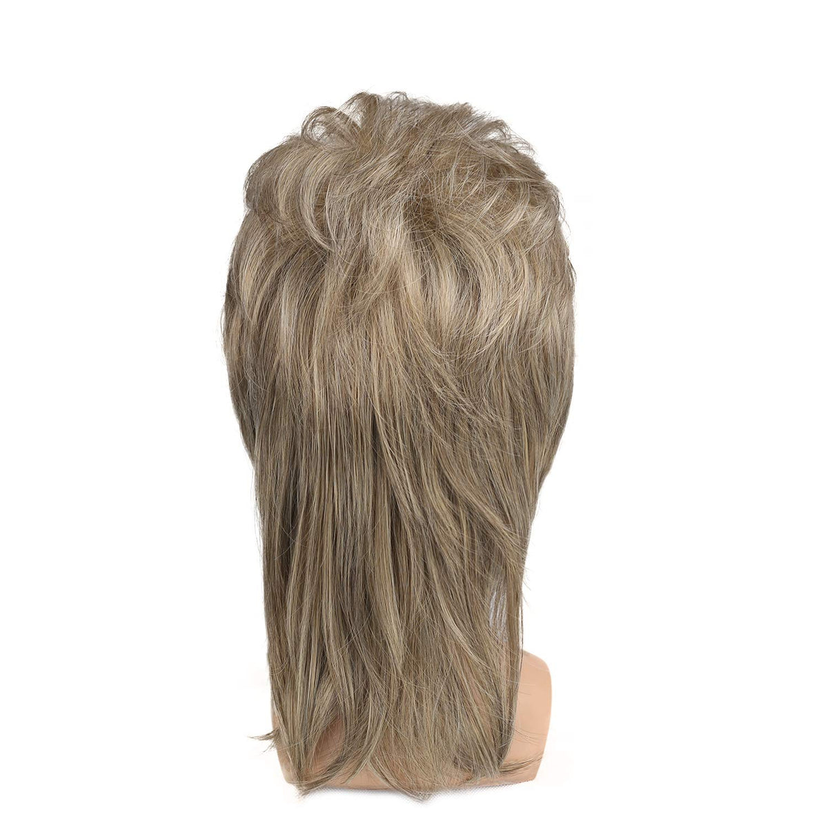Kaneles Mullet Wigs for Men 80s Costumes Fancy Party Accessory Cosplay Halloween Wig (Light Brown)