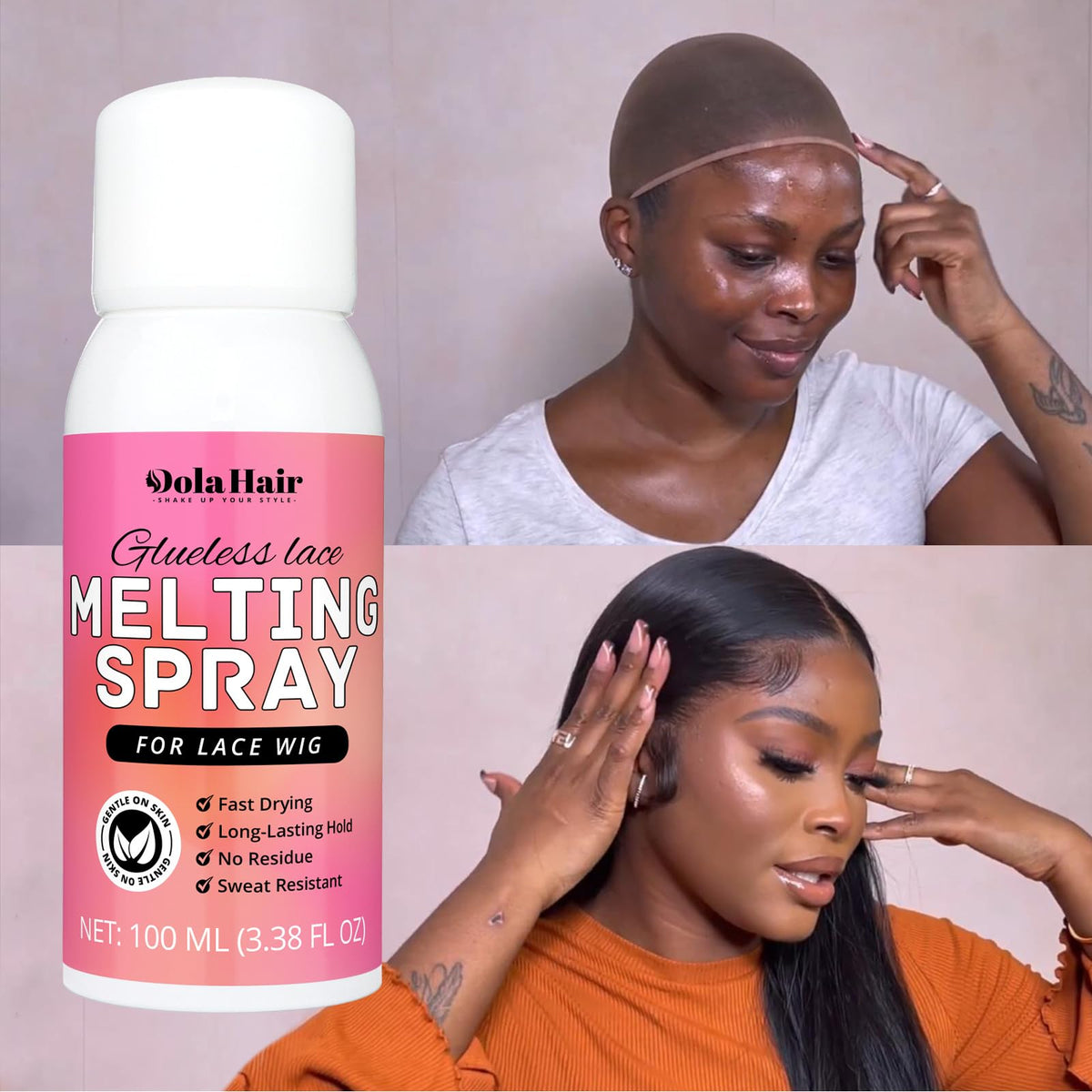 Dolahair Lace Glue Kit Wig Installation Kit & Melting Spray (Medium Brown)