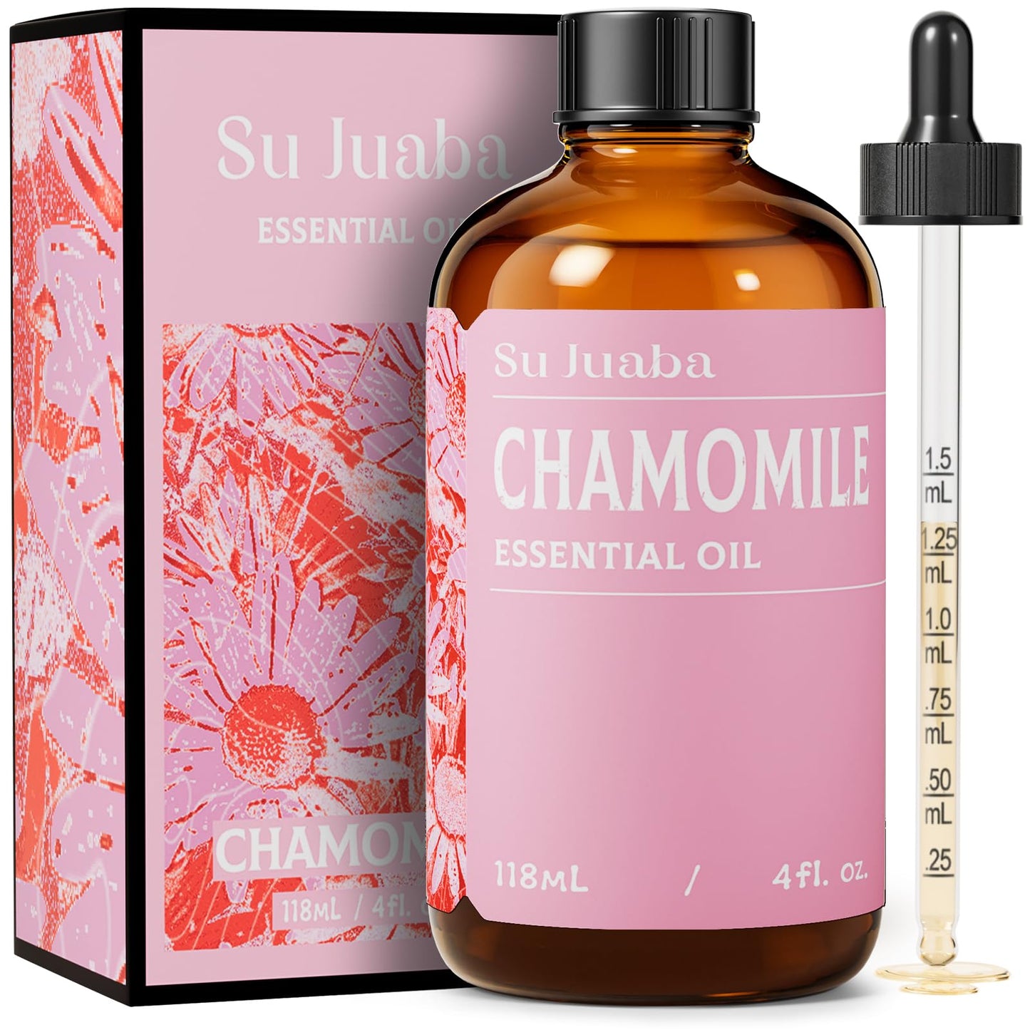 SU JUABA Lavender Essential Oil for Aromatherapy, Sleep & Relaxation | Calming Scent for Diffusion & Skin Care, Ideal for DIY Candles Soap & Fabric Softening - 118mL / 4 fl oz
