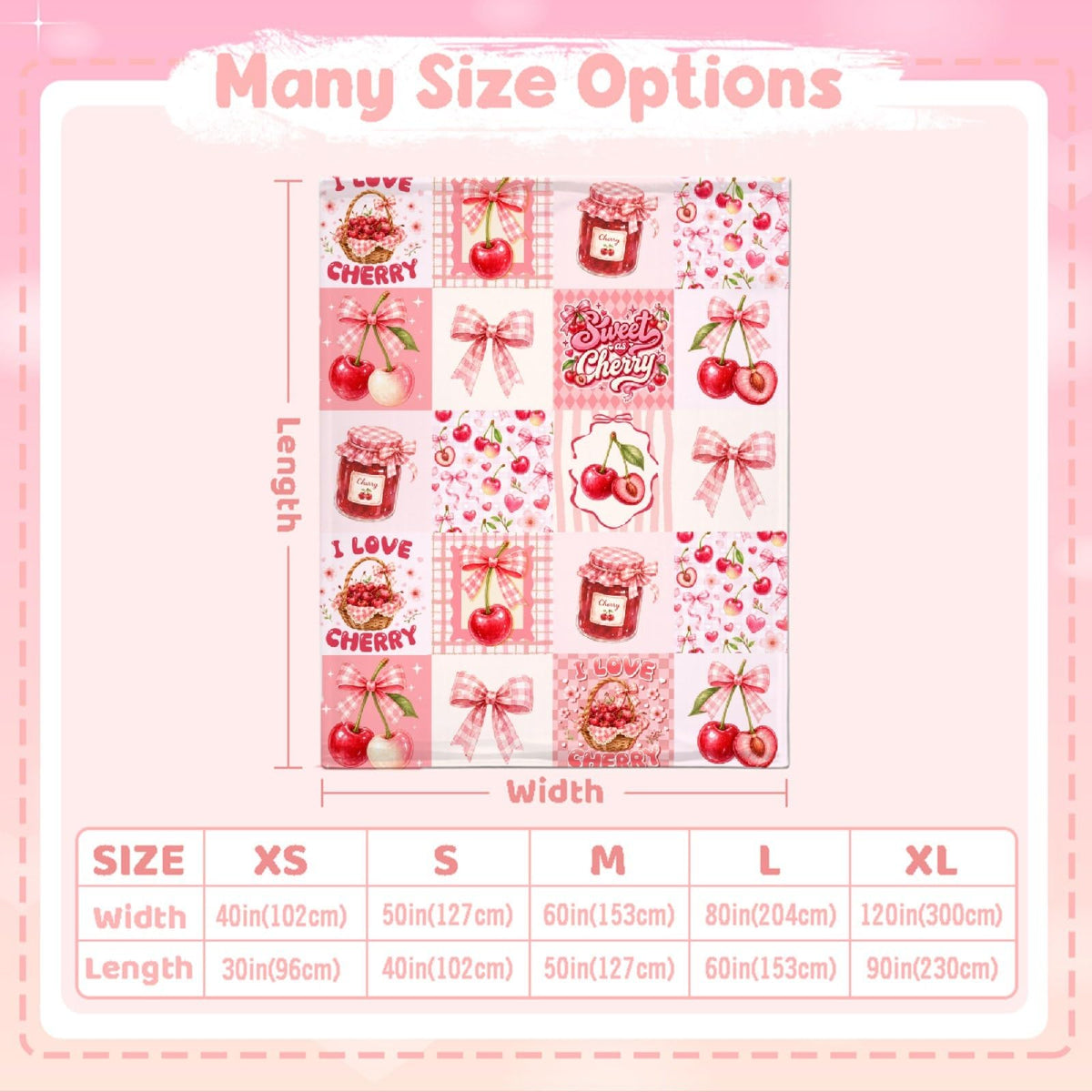 Cherry Blanket, Cherry Gifts for Women, Fruit Throw Blanket
