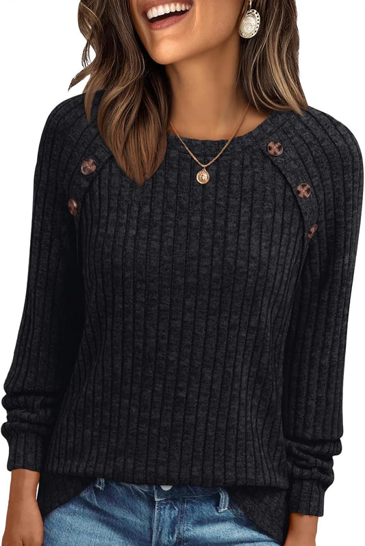 AUTOMET Womens Long Sleeve Shirts Fall Sweaters Business Casual Tops Blouse