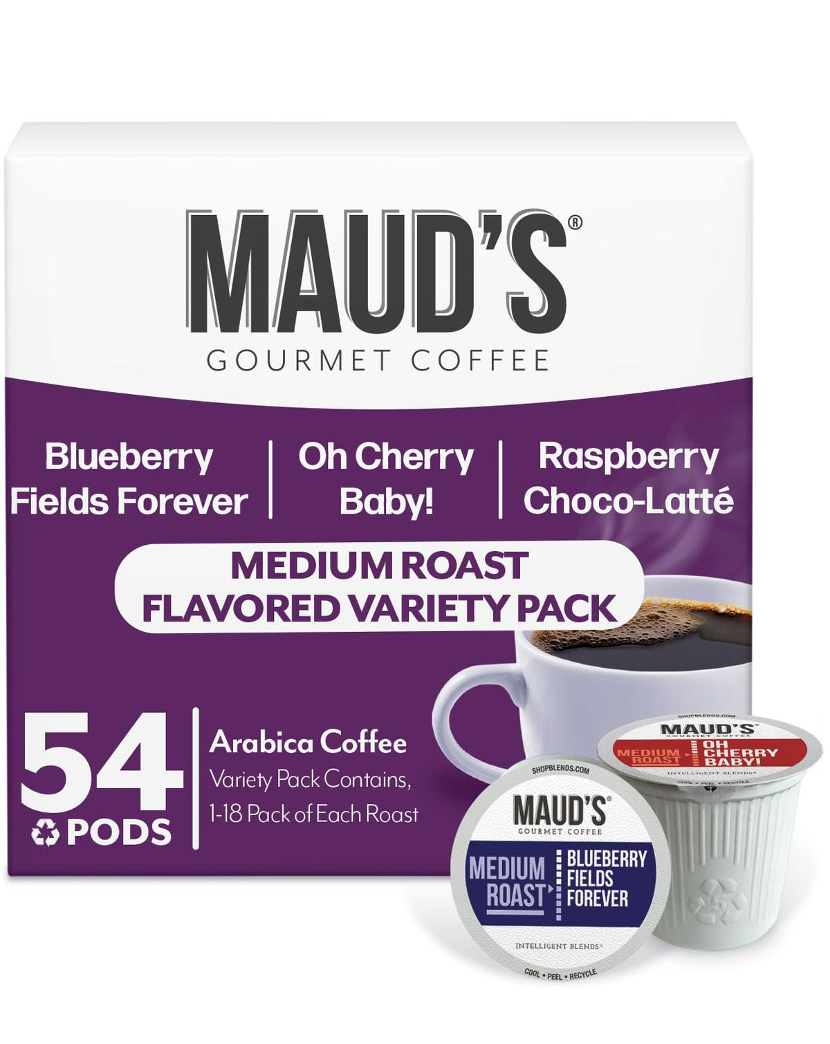 Maud's Cherry Flavored Medium Roast Coffee Pods, 18ct