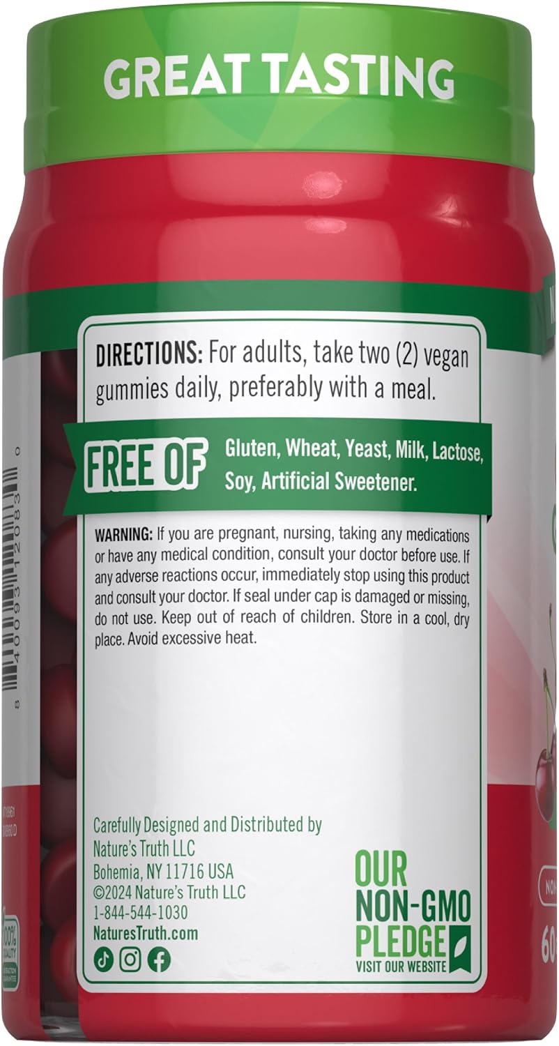 Nature's Truth Tart Cherry Gummies | 60 Count