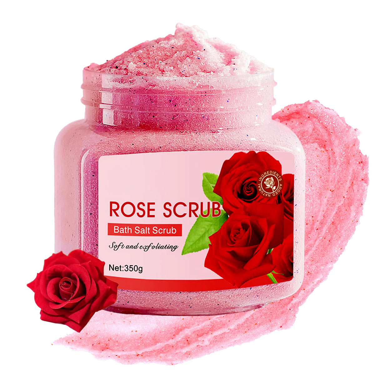 Cherry Body Exfoliator, Deep Cleaning Exfoliating Body Scrub, Moisturizing Nourishing Salt Rose Body Scrub, 350 g