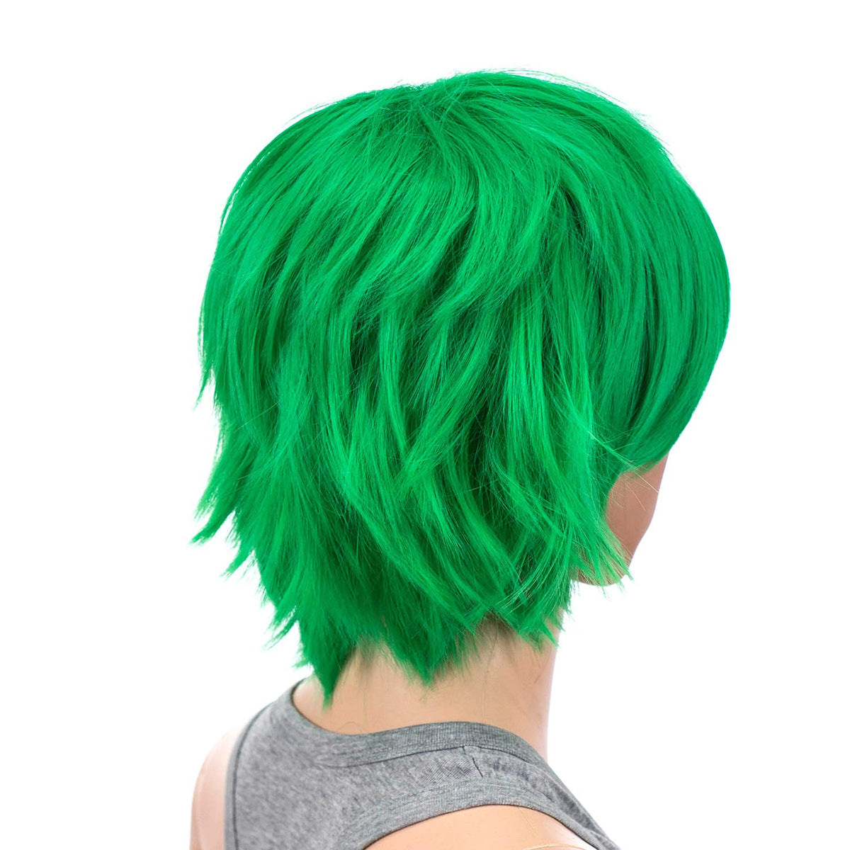 SWACC Unisex Fashion Spiky Layered Short Anime Cosplay Wig for Men and Women (1B-Off Black)