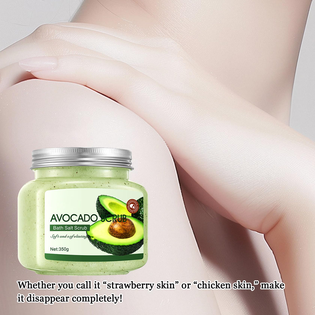 Cherry Body Exfoliator, Deep Cleaning Exfoliating Body Scrub, Moisturizing Nourishing Salt Rose Body Scrub, 350 g