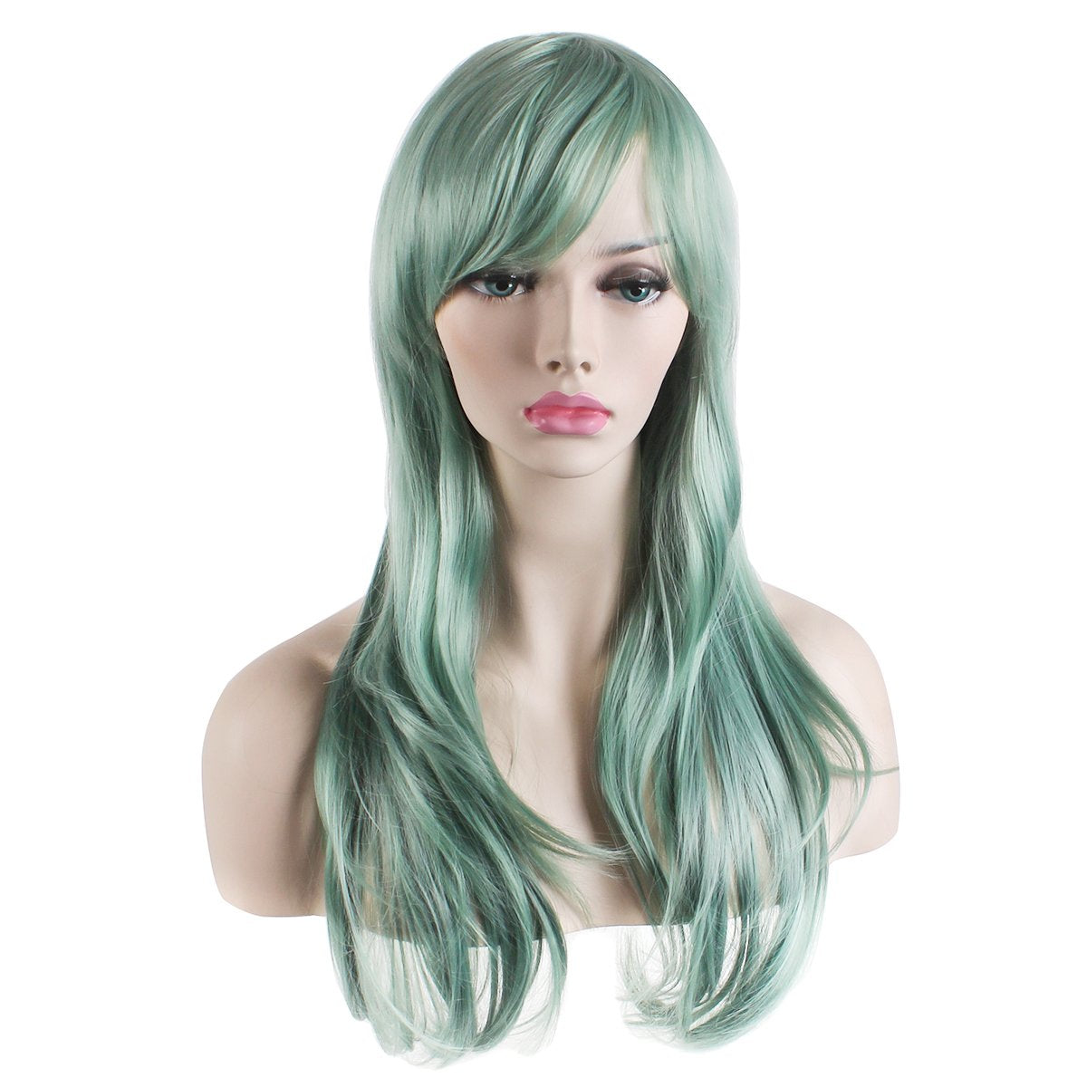 Akstore 28 inch Fashion Wigs Long Wavy Curly Hair Cosplay Wig & Wig Cap (Black)