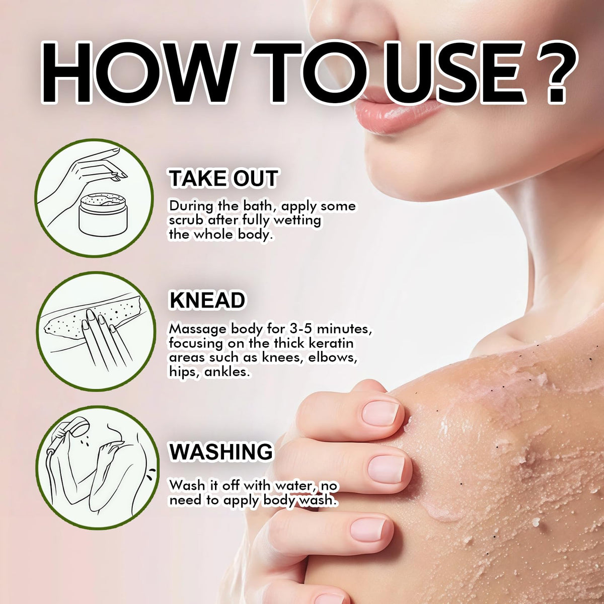 Cherry Body Exfoliator, Deep Cleaning Exfoliating Body Scrub, Moisturizing Nourishing Salt Rose Body Scrub, 350 g