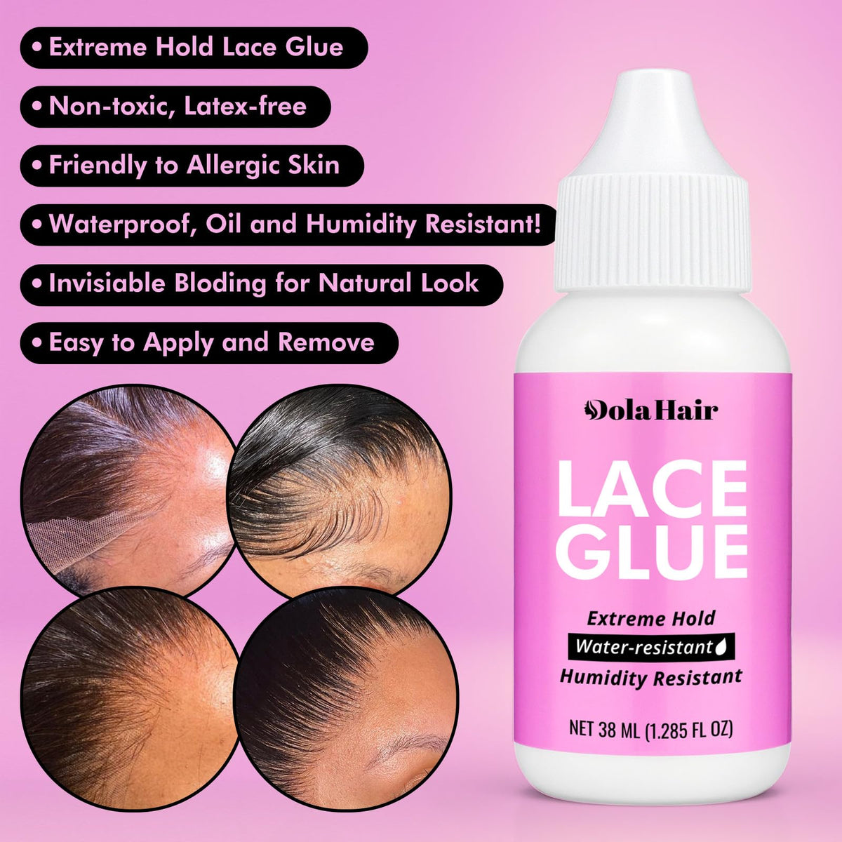 Dolahair Lace Glue Kit Wig Installation Kit & Melting Spray (Medium Brown)