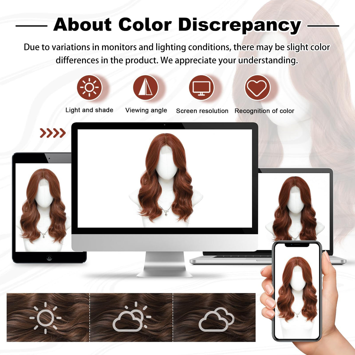 MORICA Ombre Dark Green Wigs for Women, 18 Inch Wavy Middle Part Wig