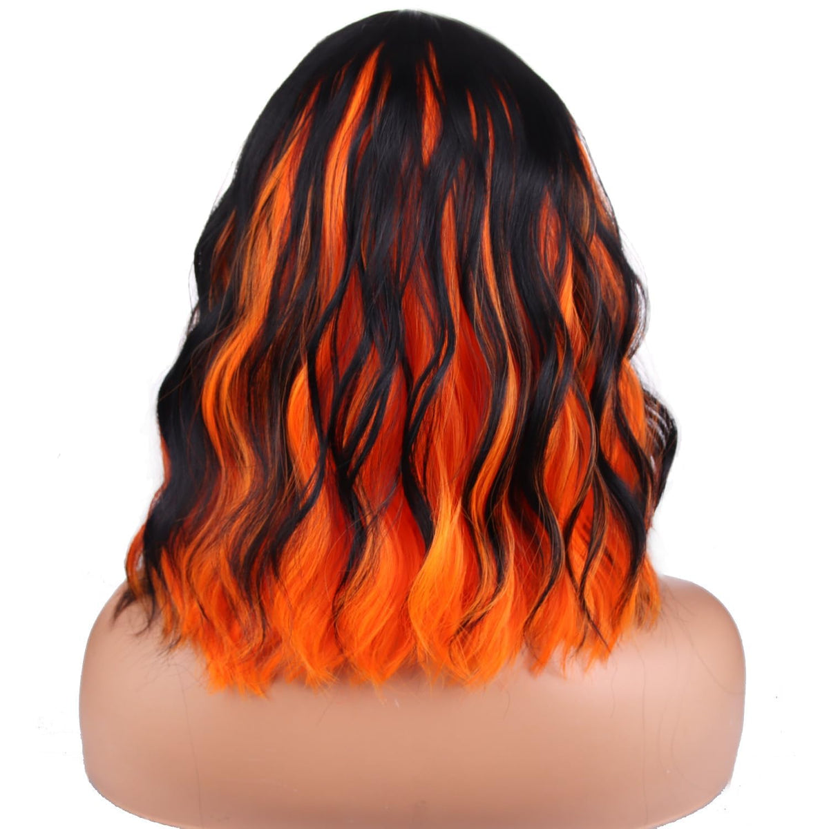 BERON 14 Inches Pink Wig for Women Girls Short Curly Synthetic Wig with Bangs Lovely Pink