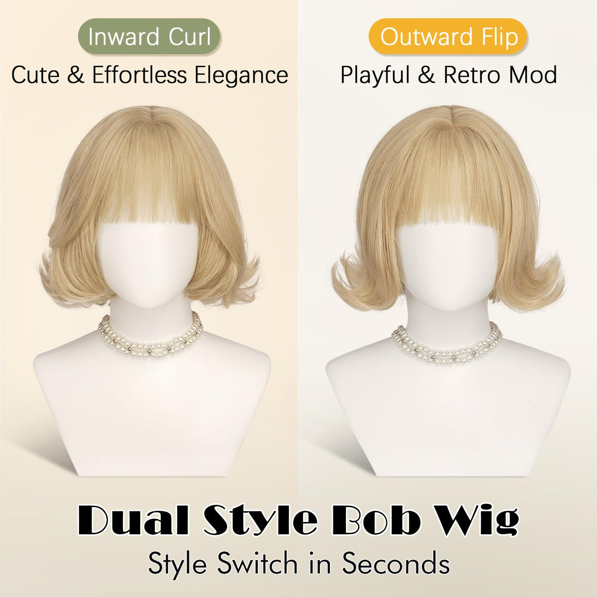 SOFEIYAN Short Wavy Violet Blue Wig - 12 Inch Dark Ginger Bob Wig with Bangs for Women Curly Shoulder Length Bob Wig with Bangs Soft Synthetic Hair Wigs for Girls Daily Party Use