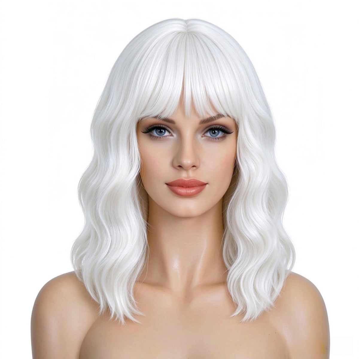 Dark Purple Wigs with Bangs for Women 14 Inch Short Wavy Bob Wigs Synthetic Bob Wig Curly Wig Heat Resistant Colorful Wavy Wig Cosplay Wigs For Daily Party Halloween