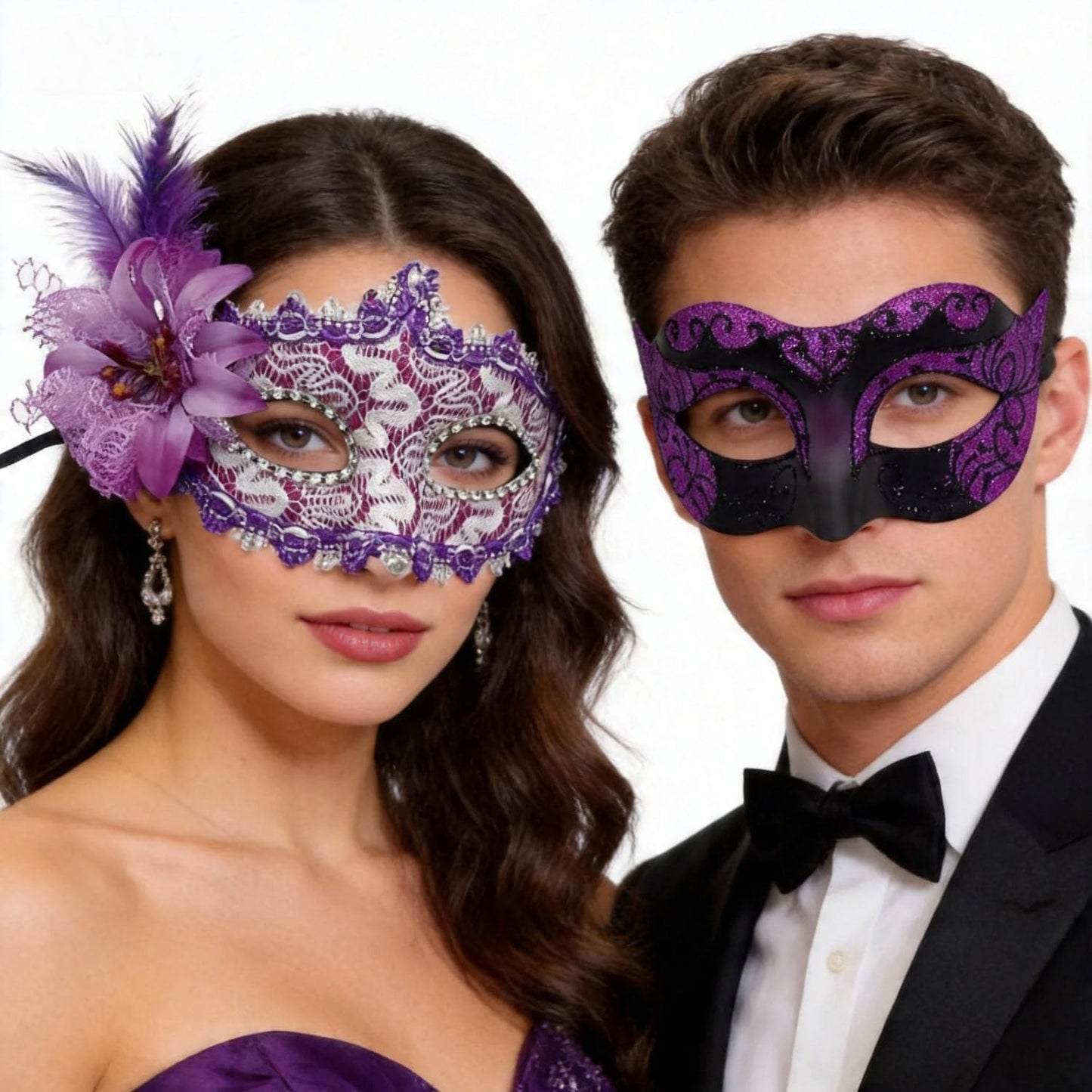 Masquerade Mask for Couples, Venetian Lace Masks for Women Men, Costume Mask for Party, Carnival
