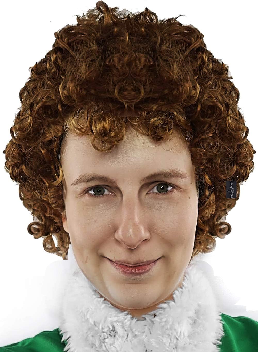 ALLAURA – Jon Snow Wig Northern Snow King Wig + Shield Jon Snow Pin – Bruno Short Black Curly Cosplay Wigs For Men Halloween Cosplay Halloween Costume