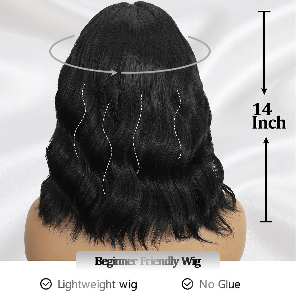 Dark Purple Wigs with Bangs for Women 14 Inch Short Wavy Bob Wigs Synthetic Bob Wig Curly Wig Heat Resistant Colorful Wavy Wig Cosplay Wigs For Daily Party Halloween