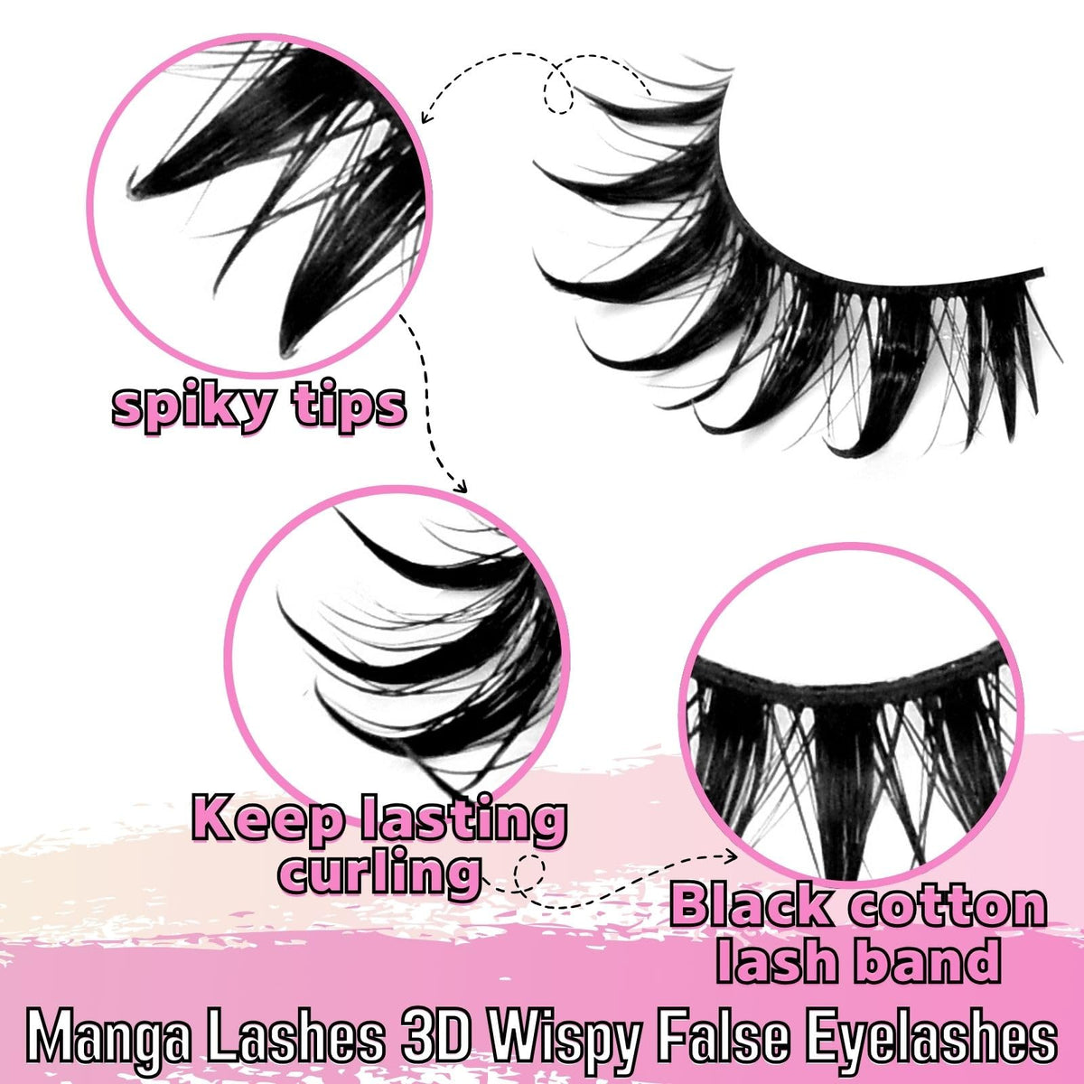 10 Pairs Manga Lashes Anime Cosplay Lashes Spiky Manga Style Lashes Janpanese 16mm Extension Natural Manhua Doll Eye Lashes Halloween/Party Makeup Look by AUGENLI (A3)