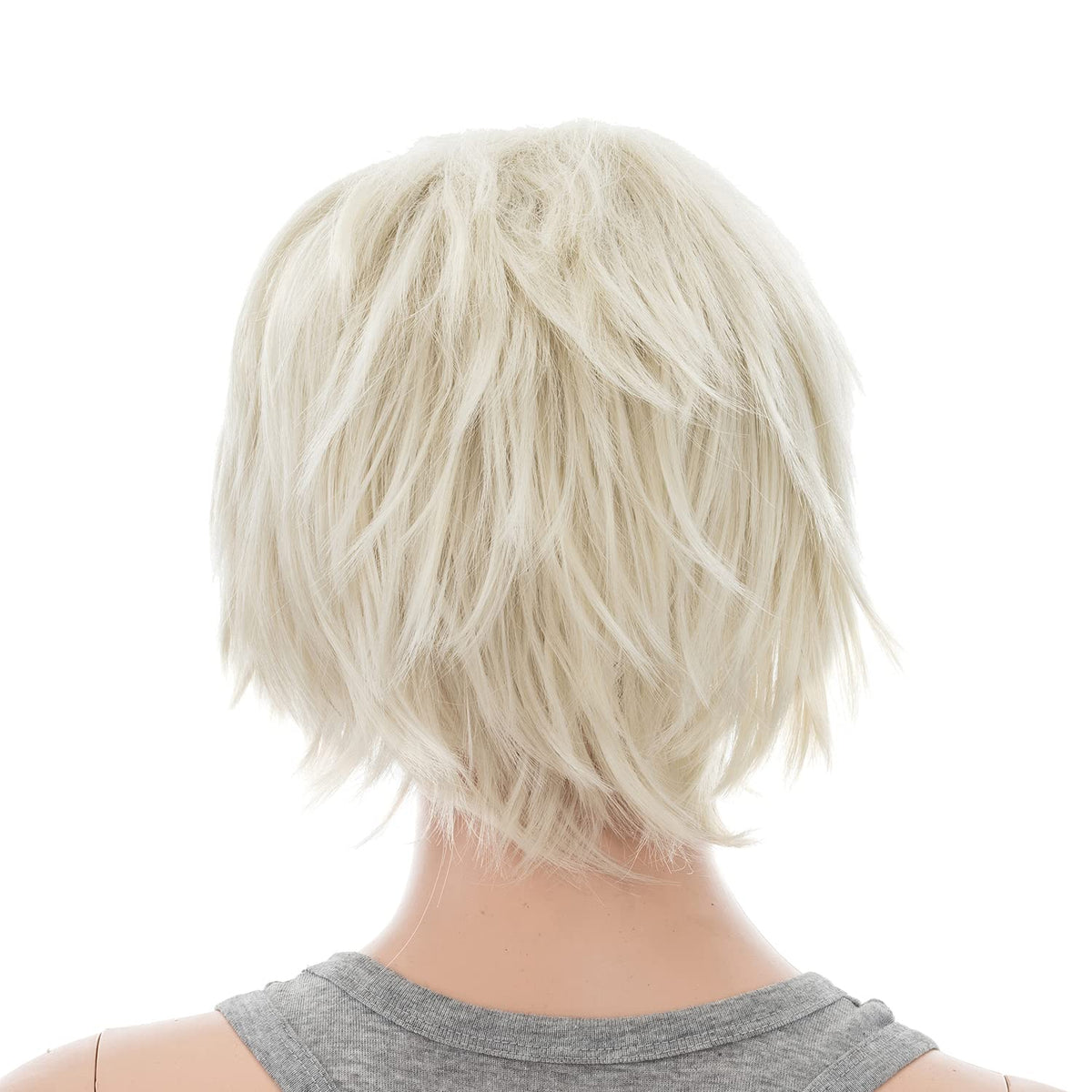 SWACC Unisex Fashion Spiky Layered Short Anime Cosplay Wig for Men and Women (1B-Off Black)