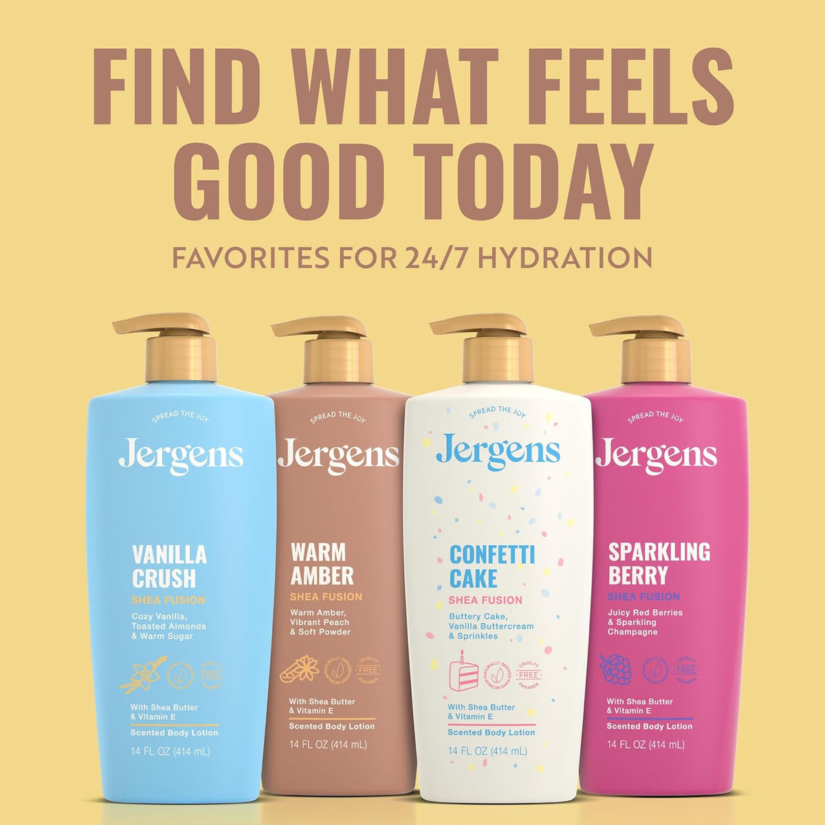 Jergens Shea Fusion Cherry Swirl Body Lotion, Dry Skin, 14 fl oz