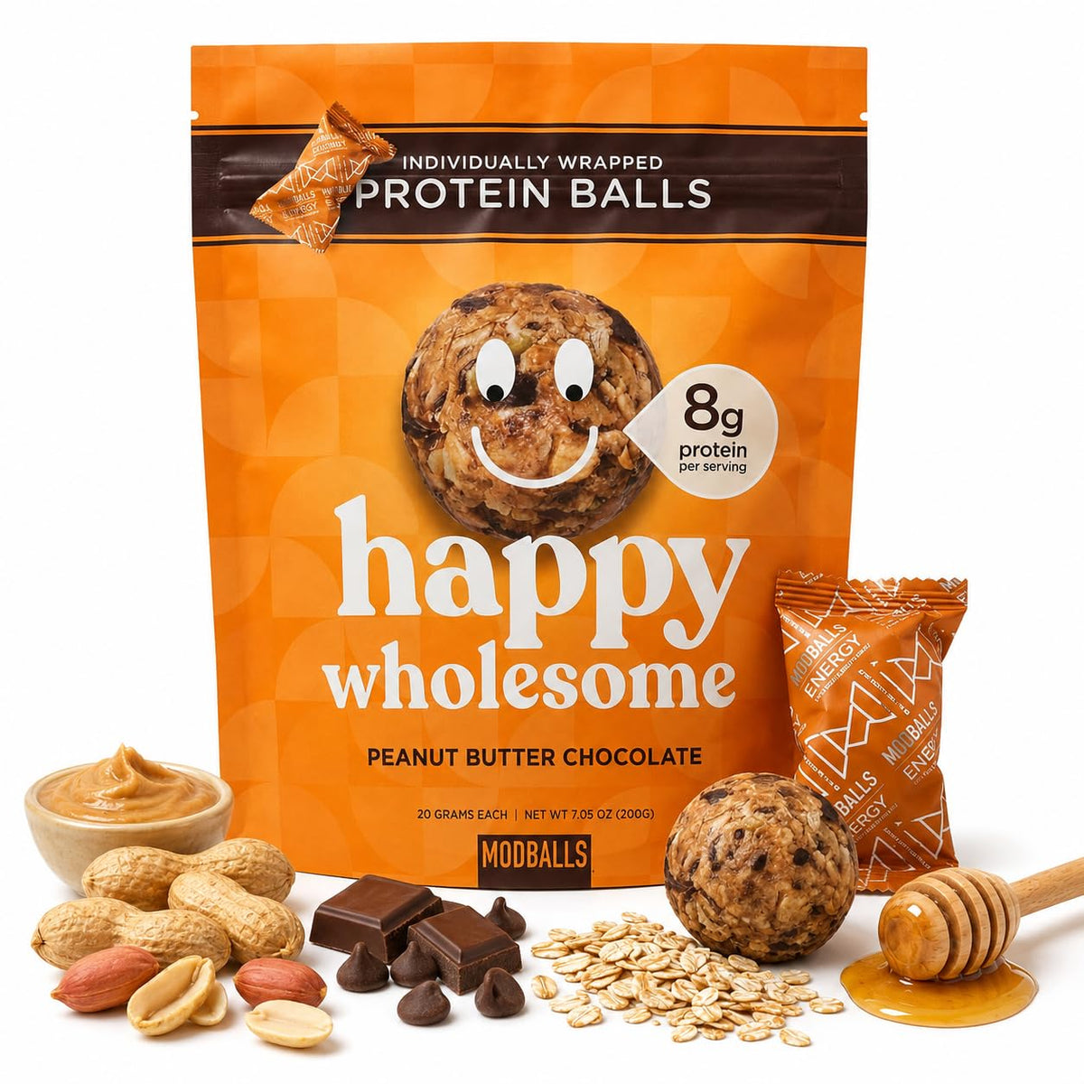 Happy Wholesome Chocolate Cherry Protein Balls, 10 Count